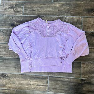 Anthropologie Pilcro Pintuck Sweatshirt Lavender XS